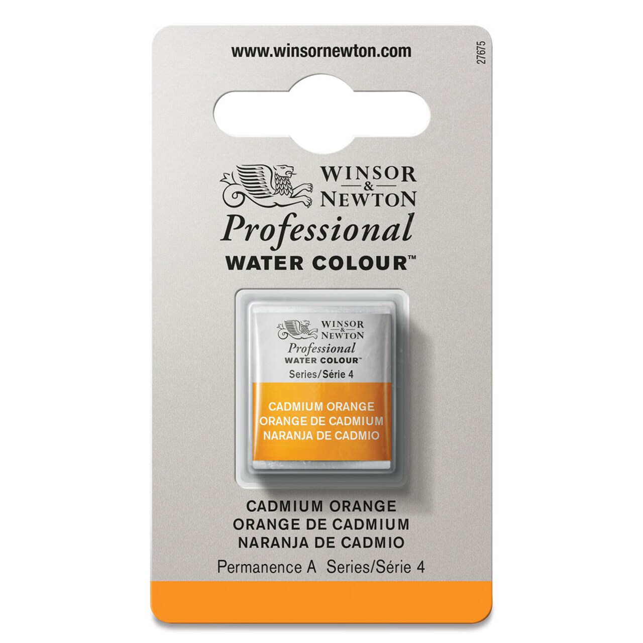 Winsor & Newton Artists' Watercolor - Cadmium Orange, Half Pan